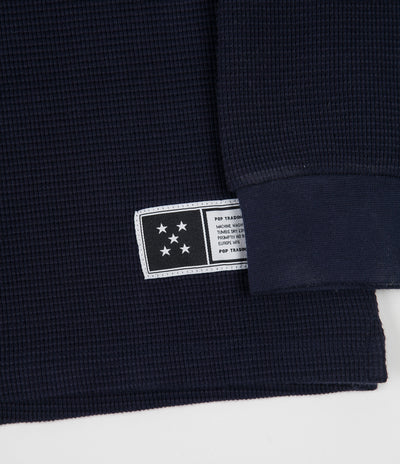 Pop Trading Company Waffle Long Sleeve T-Shirt - Navy