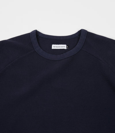 Pop Trading Company Waffle Long Sleeve T-Shirt - Navy