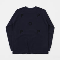 Pop Trading Company Waffle Long Sleeve T-Shirt - Navy thumbnail
