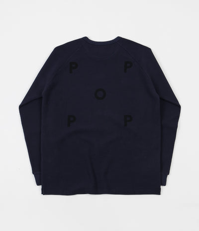 Pop Trading Company Waffle Long Sleeve T-Shirt - Navy
