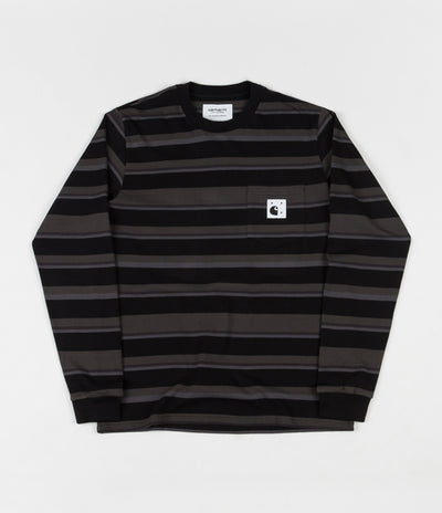 Pop Trading Company x Carhartt Long Sleeve Pocket T-Shirt - Black