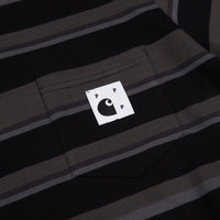 Pop Trading Company x Carhartt Long Sleeve Pocket T-Shirt - Black thumbnail