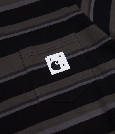 Pop Trading Company x Carhartt Long Sleeve Pocket T-Shirt - Black
