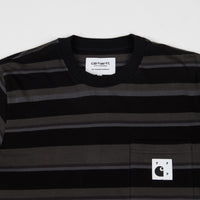 Pop Trading Company x Carhartt Long Sleeve Pocket T-Shirt - Black thumbnail