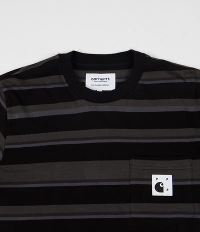 Pop Trading Company x Carhartt Long Sleeve Pocket T-Shirt - Black