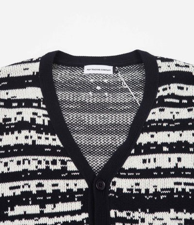 Pop Trading Company x Gilles De Brock Knitted Cardigan - Navy / Off White