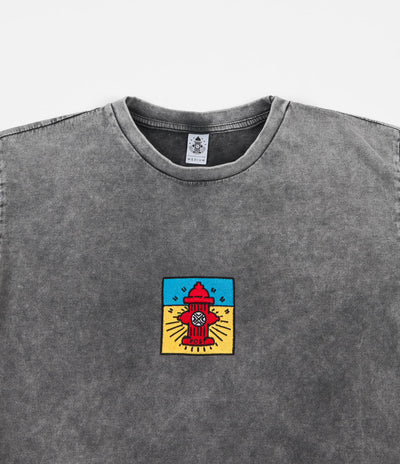 Post Details Pop Hydrant French Terry Long Sleeve T-Shirt - Acid Black