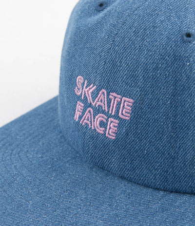 Post Details Skate Face Denim Cap - Stonewash Blue