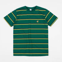 Post Details Striped T-Shirt - Green / Yellow / Burgundy thumbnail