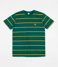 Post Details Striped T-Shirt - Green / Yellow / Burgundy