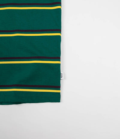 Post Details Striped T-Shirt - Green / Yellow / Burgundy