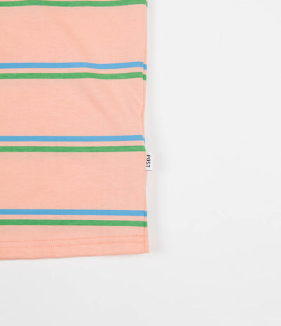 Post Details Striped T-Shirt - Peach / Blue / Green