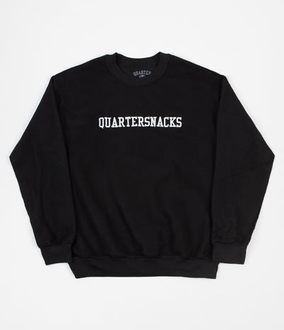Quartersnacks Inside Out Embroidered Crewneck Sweatshirt - Black