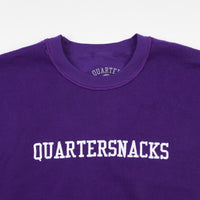 Quartersnacks Inside Out Embroidered Crewneck Sweatshirt - Purple thumbnail