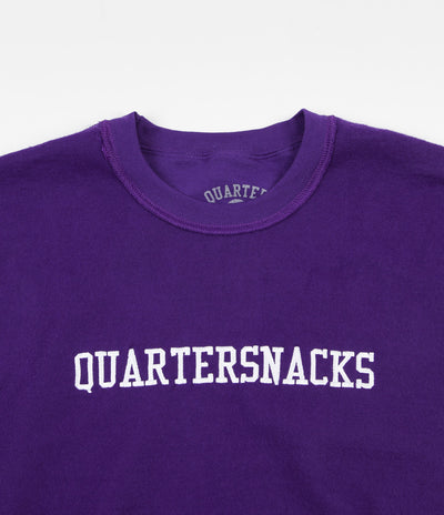 Quartersnacks Inside Out Embroidered Crewneck Sweatshirt - Purple
