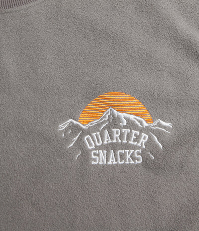 Quartersnacks Mountain Logo Microfleece Crewneck Sweatshirt - Charcoal Grey