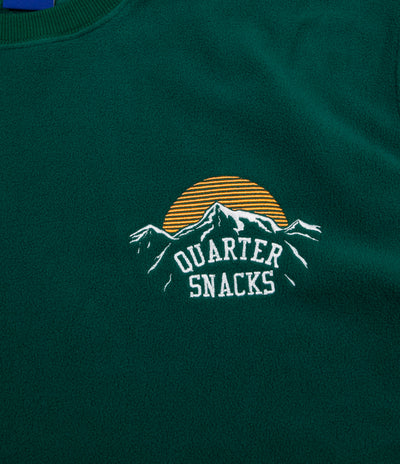 Quartersnacks Mountain Logo Microfleece Crewneck Sweatshirt - Hunter Green