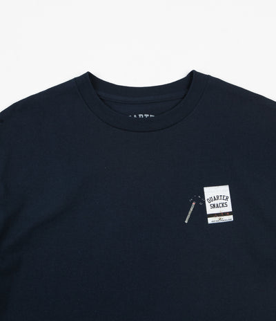 Quartersnacks Smokers Warning Snackman T-Shirt - Navy