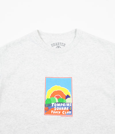 Quartersnacks Track Club Postcard T-Shirt - Ash Grey
