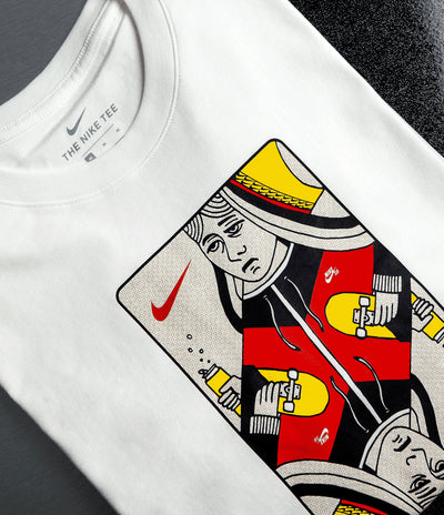 Nike SB Queen Card T-Shirt - White / Habanero Red