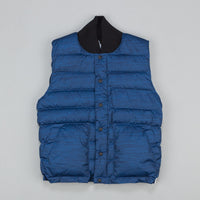 Reigning Champ X Crescent Down Works Printed Poly Down Vest Navy thumbnail