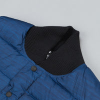 Reigning Champ X Crescent Down Works Printed Poly Down Vest Navy thumbnail