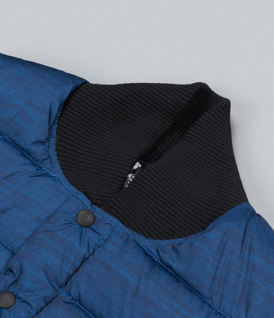 Reigning Champ X Crescent Down Works Printed Poly Down Vest Navy