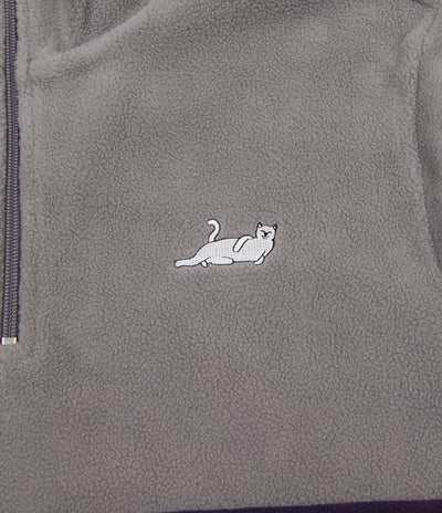 Rip N Dip Castanza Half Zip Brushed Fleece Sweatshirt - Grey