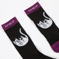 Rip N Dip Falling For Nermal Socks - Black / Grape thumbnail