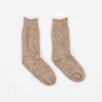 RoToTo Double Face Crew Socks - Camel thumbnail