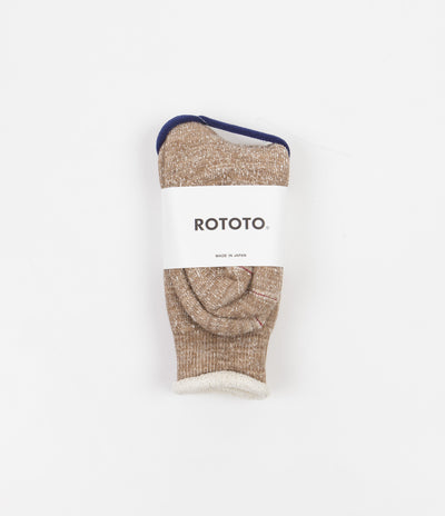 RoToTo Double Face Crew Socks - Camel