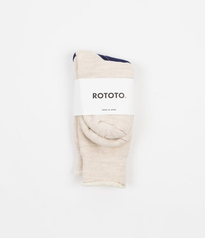 RoToTo Double Face Crew Socks - Oatmeal