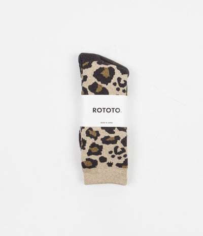 RoToTo Leopard Socks - Beige