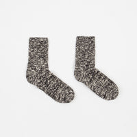 RoToTo Low Gauge Slub Socks - Black thumbnail