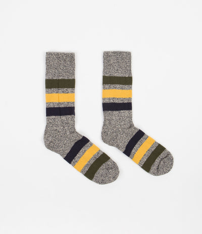 RoToTo Park Stripe Crew Socks - Dark Grey