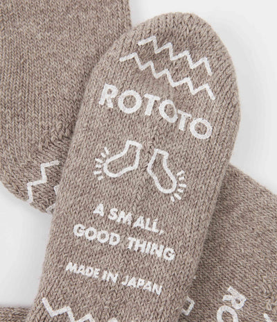 RoToTo Teasel Socks - Light Green / Dark Beige