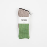 RoToTo Teasel Socks - Light Green / Dark Beige thumbnail