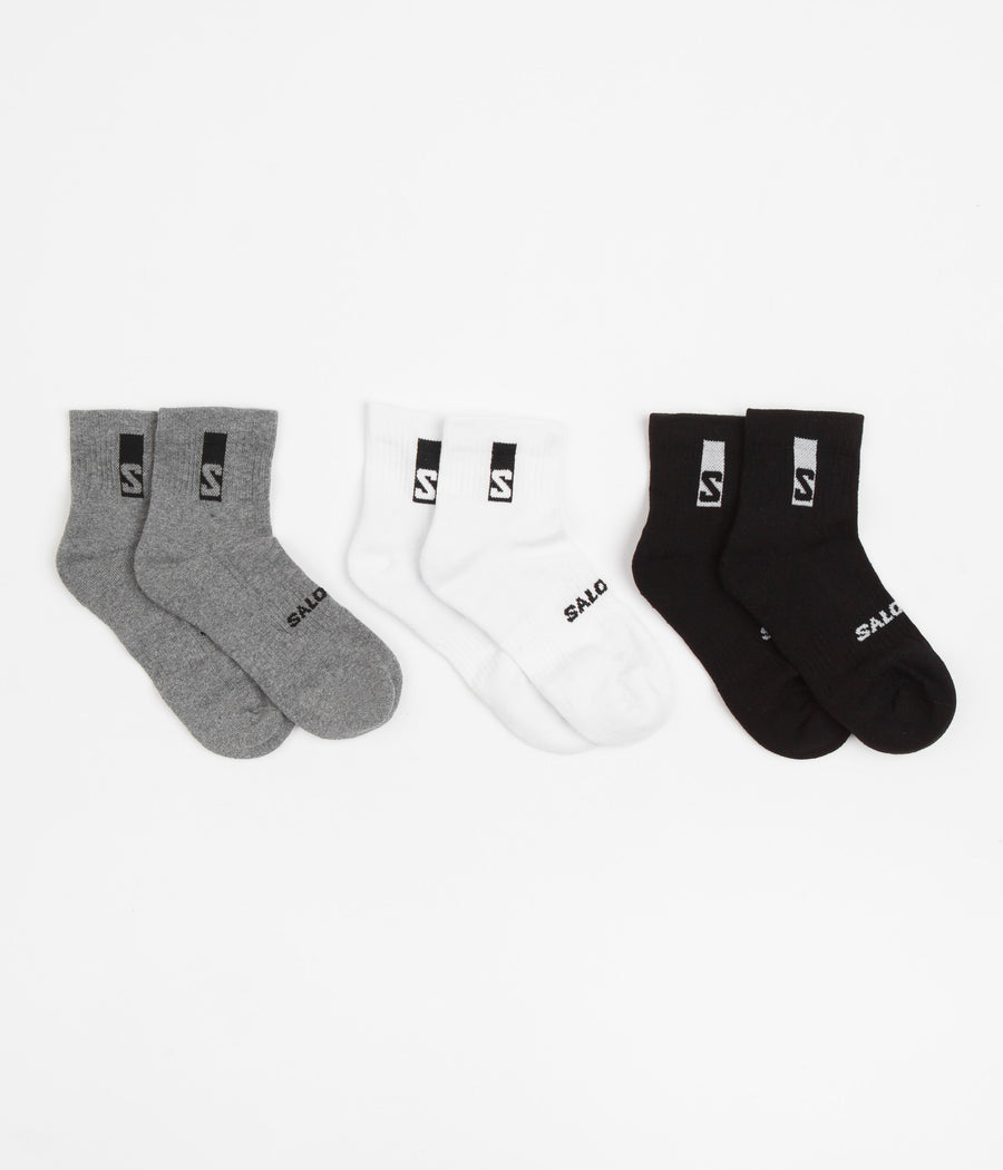 Salomon Everyday Ankle Socks (3 Pack) - Black / White / Med Grey Melange