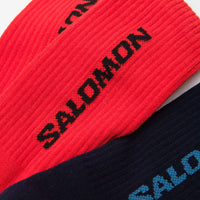 Salomon Everyday Crew Socks (3 Pack) - Dark Sapphire / Vanilla Ice / Fiery Red thumbnail