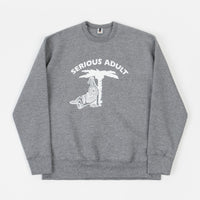Serious Adult Heatstroke Crewneck Sweatshirt - Grey thumbnail