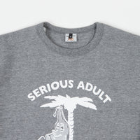 Serious Adult Heatstroke Crewneck Sweatshirt - Grey thumbnail