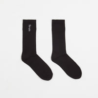 Simple Vertical Logo Socks - Black thumbnail