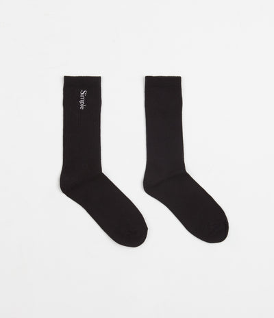 Simple Vertical Logo Socks - Black