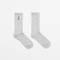 Simple Vertical Logo Socks in Heather Grey thumbnail