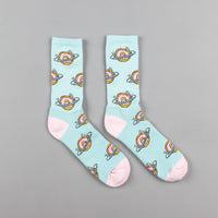 Skateboard Cafe Planet Donut Socks - Aqua thumbnail
