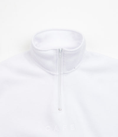 Skateboard Cafe 1/4 Zip Fleece - Cream / Burgundy / Navy