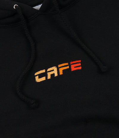 Skateboard Cafe Embroidered Racer Logo Hoodie - Black