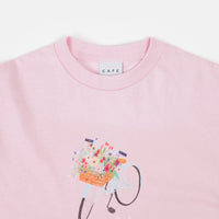 Skateboard Cafe Flower Basket T-Shirt - Light Pink thumbnail