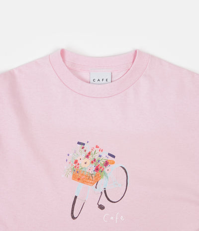 Skateboard Cafe Flower Basket T-Shirt - Light Pink