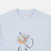 Skateboard Cafe Flower Basket T-Shirt - Powder Blue thumbnail